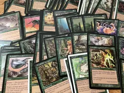 MTG Green Old Frame Lot 200 Cards 1995-2003 English Vintage Bulk - Image 1