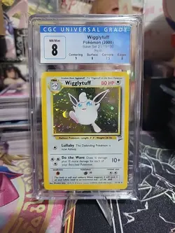 CGC 8 Wigglytuff Holo 19/130 Base Set 2 2000 Pokemon Card - Image 1