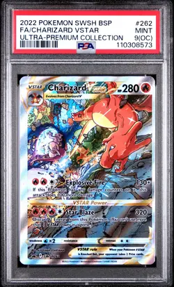 PSA 9 (OC) MINT Charizard VSTAR SWSH262 ERROR OFF-CENTER Promo Pokemon Card 573 - Image 1