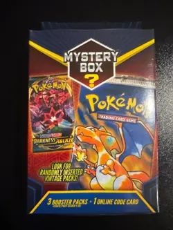 Pokemon TCG Mystery Box 3 Booster Packs + Online Code Card, Sealed - Image 1