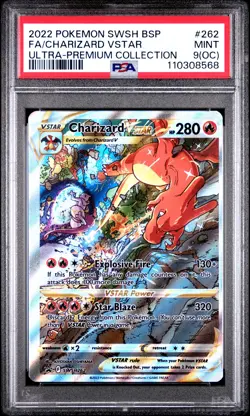 PSA 9 (OC) MINT Charizard VSTAR SWSH262 ERROR OFF-CENTER Promo Pokemon Card 568 - Image 1