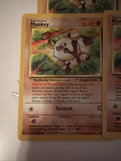 Pokemon Jungle Mankey 55/64 Non-Holo Rare Vintage Card Lot of 4 NM!! - Image 2