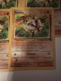Pokemon Jungle Mankey 55/64 Non-Holo Rare Vintage Card Lot of 4 NM!! - Image 3