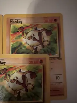 Pokemon Jungle Mankey 55/64 Non-Holo Rare Vintage Card Lot of 4 NM!! - Image 4