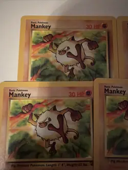 Pokemon Jungle Mankey 55/64 Non-Holo Rare Vintage Card Lot of 4 NM!! - Image 5