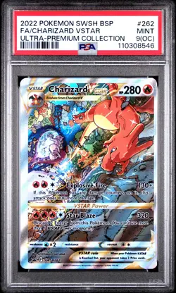 PSA 9 (OC) MINT Charizard VSTAR SWSH262 ERROR OFF-CENTER Promo Pokemon Card 546 - Image 1