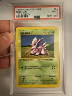 1999 Pokemon - 1st Edition Shadowless Nidoran Base Set 55/102 - PSA 9 Mint! WOTC - Image 5