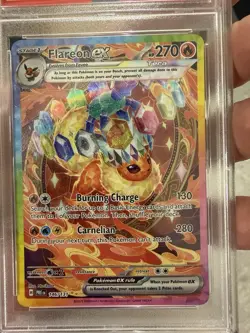 Pokemon TCG Flareon EX Prismatic Evolutions 146/131 with tag 10 mystery slab - Image 1