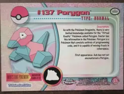 Topps Chrome Pokemon #137 Porygon Near Mint - Image 4