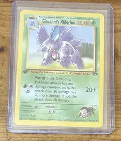 Pokemon TCG Giovanni’s Nidorino #45/132 Non Holo 1st Edition Vintage 1999-2000 - Image 1