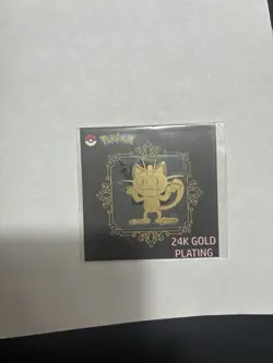 Pokemon 24k Gold Plated Sticker Meowth - Image 1