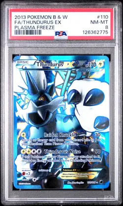 2013 POKEMON B&W PLASMA FREEZE #110 FULL ART/THUNDURUS EX PSA 8 - Image 1