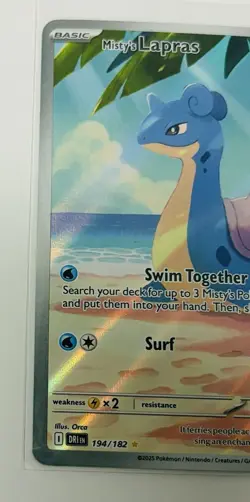 Pokemon TCG Destined Rivals Misty's Lapras 194/182 Illustration Rare Holo - Image 2
