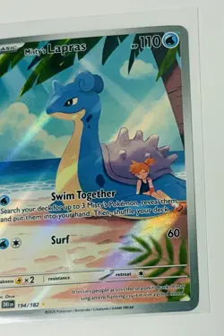 Pokemon TCG Destined Rivals Misty's Lapras 194/182 Illustration Rare Holo - Image 3