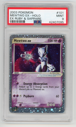 Pokemon Mewtwo ex 101 ex Ruby & Sapphire Ultra Rare Holo PSA 9 MINT - Image 1