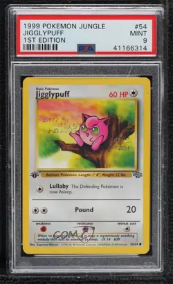 Jigglypuff 1st Ed. Pokemon Jungle PSA 9 MINT 1999 - Image 1