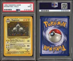 Magneton Holo Unlimited Holo Rare Pokemon TCG Base Set 9/102 PSA 9 MINT ⚡ - Image 3
