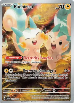 POKEMON Pachirisu #208/198 Holofoil SV01: Scarlet & Violet Base Set NM - Image 1