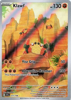 POKEMON Klawf #217/198 Holofoil SV01: Scarlet & Violet Base Set NM - Image 1