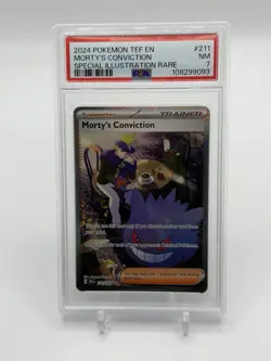 Pokemon Morty's Conviction Special Illustration Rare Holo SV05 211/162 PSA 7 - Image 1