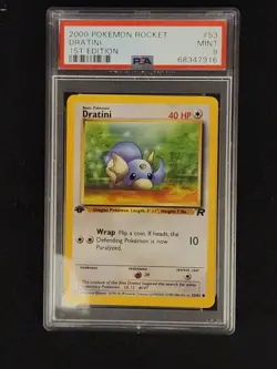 2000 Pokemon Team Rocket Dratini 1st Edition #53/82 PSA 9 MINT - Image 1