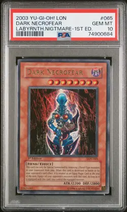 YUGIOH PSA 10 2003 Dark Necrofear LON-065 Ultra Rare 1st Edition *0684 - Image 1