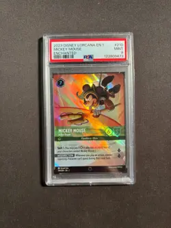 2023 Disney Lorcana EN 1 Mickey Mouse Enchanted #210/204 PSA 9 BJSKW - Image 1