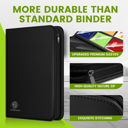 Trading Card Binder With Sleeves Premium 4 Pocket Ringless Card Binder 160 Side - Image 3