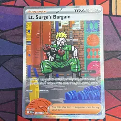 Pokemon Lt. Surge's Bargain Me01: Mega Evolution 185/132 Holo Trainer Card - Image 1