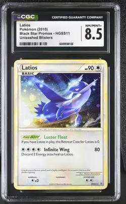 CGC 8.5 Latios 2010 Black Star Promos HGSS11 Holo Pokemon Card - Image 1