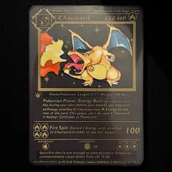 Pokemon Black Metal Charizard 1st Edition 4/102 Collectors Edition Custom Card - Image 1