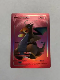 Dragonite V Dragon Wind Hp760 Pink Foil Fan Art Ultra Rare Display Card Mint/NM - Image 1