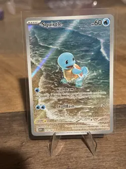 Squirtle 170/165 Illustration Rare Pokemon 151 Full Art NM Holo Chase Card - Image 1