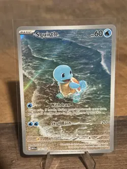 Squirtle 170/165 Illustration Rare Pokemon 151 Full Art NM Holo Chase Card - Image 2
