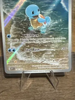 Squirtle 170/165 Illustration Rare Pokemon 151 Full Art NM Holo Chase Card - Image 3