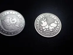 Pokemon Card Meiji Promo Battle Coin Silver Eevee x2 #6301 PLAY - Image 5