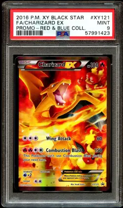 PSA 9 MINT Charizard EX XY121 XY Black Star Promo FULL ART HOLO Pokemon Card 423 - Image 1