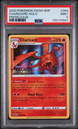 PSA 9 MINT Charizard 066 PRERELEASE SWSH066 HOLO Promo Pokemon Card 562 - Image 1