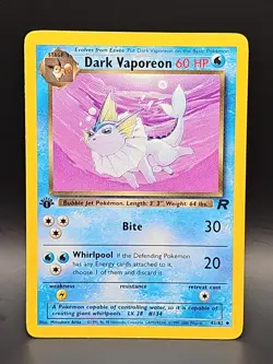 Pokemon Card - Dark Vaporeon Team Rocket 45/82 Uncommon 1st Edition NM - Image 1
