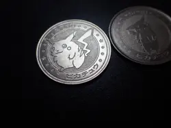 Pokemon Card Meiji Promo Battle Coin Silver Pikachu x2 #6222 PLAY - Image 3