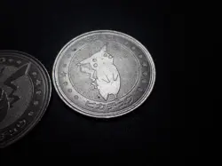 Pokemon Card Meiji Promo Battle Coin Silver Pikachu x2 #6222 PLAY - Image 5