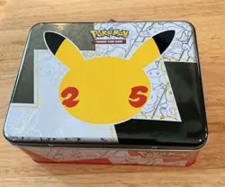 Pokemon Celebrations Collectors Chest Lunchbox 25th Anniversary with Some Promos - Image 1