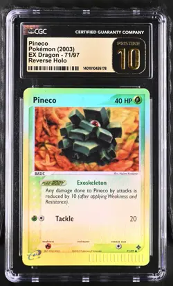 Pineco 71/97 Reverse Holo EX Dragon Pokemon CGC 10 Pristine *178 - Image 1
