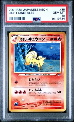Light Ninetales 038 Neo 4 Pokemon Japanese PSA 10 - Image 1