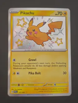 Pikachu SV: Paldean Fates 131/091 Shiny Rare Holo Pokemon TCG - Image 1