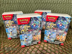 LOT x4 **SEALED** STELLAR CROWN Booster Bundle ~ Pokemon TCG ~ 24 Packs! - Image 1