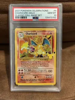 2021 Pokemon Celebrations Charizard Holo Classic Collection Base Set PSA 10 - Image 1