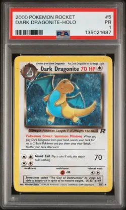 Dark Dragonite Holo Rare 5/82 Rocket Pokemon PSA 1 *687 - Image 1