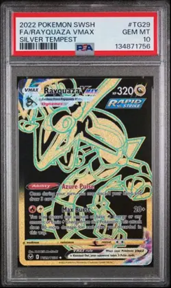 2022 Pokemon Silver Tempest Rayquaza VMAX Full Art #TG29/TG30 PSA 10 - Image 1