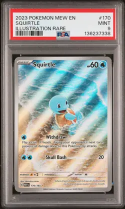 2023 POKEMON MEW EN-151 ILLUSTRATION RARE #170 SQUIRTLE PSA 9 - Image 1